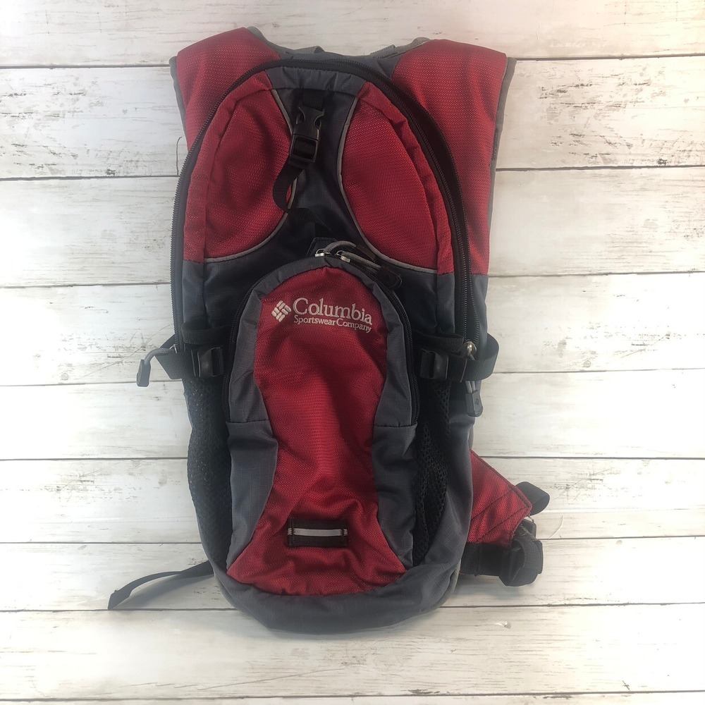 Columbia Hydro Trail Hydration Backpack Red Gray Hiking Biking Pack C8408-053